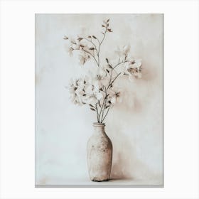 Zarte Blumen Boho-style, romantische Botanische Blumen Malerei in der Vase Canvas Print