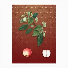 Vintage Apple Botanical on Falu Red Pattern n.1357 Canvas Print