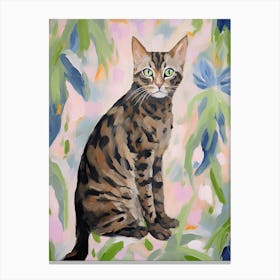 A Bengal Cat Painting, Impressionist Painting 1 Canvas Print