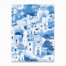 Mykonos Greece, Inspired Travel Pattern 1 Canvas Print