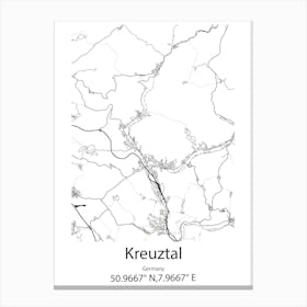 Kreuztal,Germany Minimalist Map Canvas Print