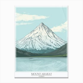 Mount Ararat Turkey Color Line Drawing 6 Poster Canvas Print