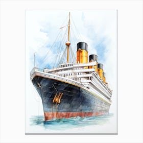 Titanic Ship Colour Pencil 4 Canvas Print
