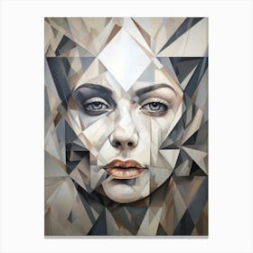 Abstract Geometric Lady Portrait 30 Canvas Print