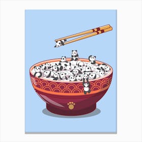 Panda Rice - Panda lover | Funny Panda | Gift | Panda Food | Japanese Food | Animal Lover Foodie | Food lover Canvas Print