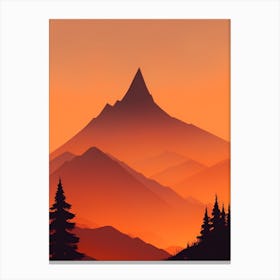 Misty Mountains Vertical Composition In Orange Tone 247 Canvas Print