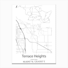 Terrace,Canada Minimalist Map Canvas Print