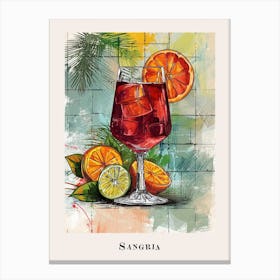 Sangria Tiled Illustration Canvas Print