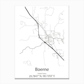 Boerne,United States Minimalist Map Canvas Print