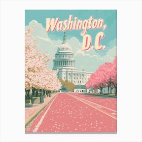 Aihrgdesign A Classic 1960s Travel Poster For Washington DC Canvas Print