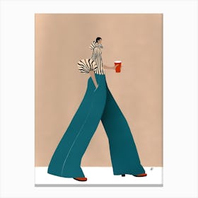 Illustration Of A Woman Walking 1 Canvas Print