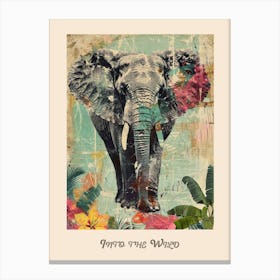 Elephant Vintage Into The Wild Poster 1 Canvas Print
