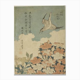Cuckoo And Azaleas From An Untitled Series Known As Small Flowers (1834), Katsushika Hokusai Canvas Print