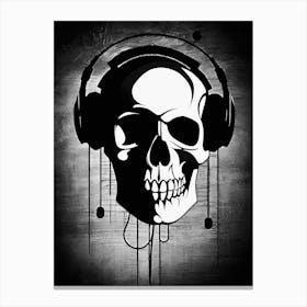 Skull With Headphones 103 Canvas Print