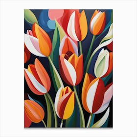 Tulips Abstract Art Floral Canvas Print