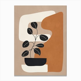 Modern Abstract Minimal Shapes Branches Art 7 Canvas Print