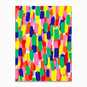 Rainbow Colours Abstract Paint Brush Strokes Canvas Print