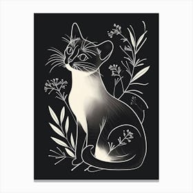 Siamese Cat Minimalist Illustration 1 Canvas Print