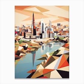 Frankfurt, Germany, Geometric Illustration 3 Canvas Print