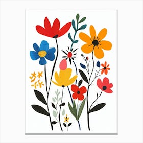 Flowers On A White Background 13 Canvas Print