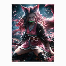 Nezuko Fox Demon Slayer Canvas Print