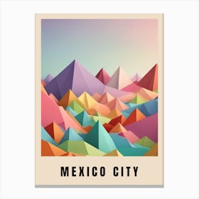 Mexico City Travel Poster Low Poly (19) Canvas Print