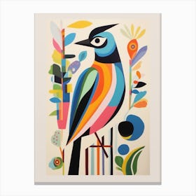 Colourful Scandi Bird Lapwing 1 Canvas Print