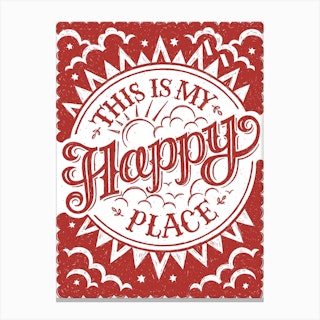 Red Happy Place Canvas Print