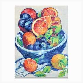 Blood Orange Vintage Sketch Fruit Canvas Print
