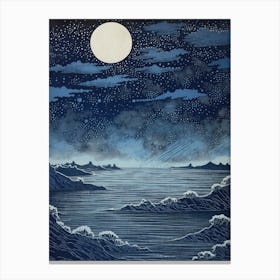 Moonlight Over The Ocean Canvas Print