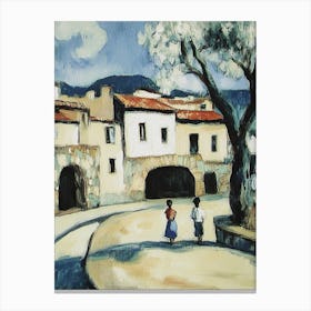 Children In The Village Canvas Print