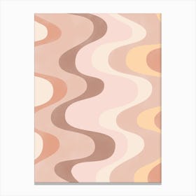 Wavy Pattern in Soft Pink Canvas Print