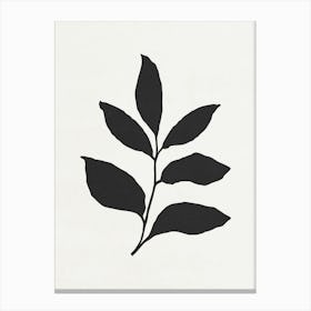 Minimalist Black Leaf 01 Canvas Print