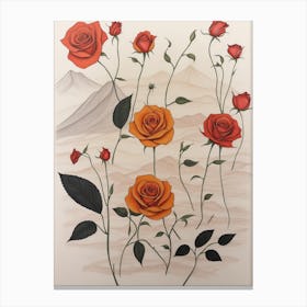 Roses In The Desert Canvas Print