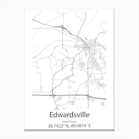 Edwardsville,United States Minimalist Map Canvas Print