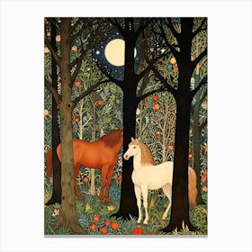 William Morris Horses In The Woods Canvas Print