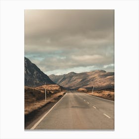 Empty Road In The Scottish Highlands Canvas Print