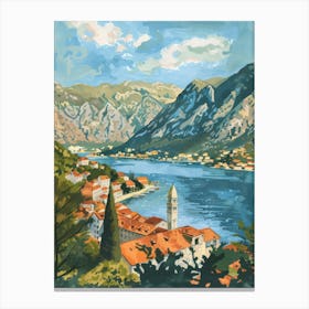 Travel Poster Happy Places Kotor 1 Canvas Print