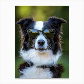 Border Collie In Sunglasses Canvas Print