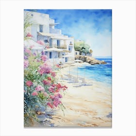 Beachside Bliss: Mediterranean Coast Art Print Canvas Print