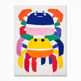 Colourful Kids Animal Art Crab 3 Canvas Print