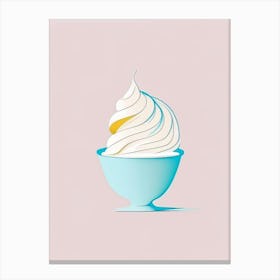 Whipping Cream Dairy Food Minimal Line Drawing Canvas Print