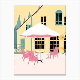 Montpellier, France, Flat Pastels Tones Illustration 1 Canvas Print
