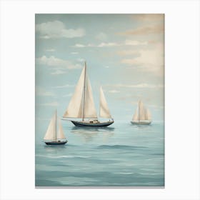 Sailboats In The Sea Canvas Print