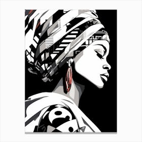 African Woman In Turban 11 Canvas Print