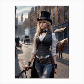 Steampunk Girl Canvas Print