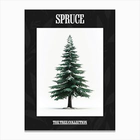 Spruce Tree Pixel Illustration 1 Poster Canvas Print