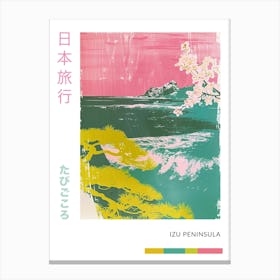 Izu Peninsula Duotone Silkscreen Poster 2 Canvas Print