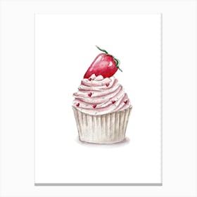 Sweet Cupcake Watercolor Canvas Print