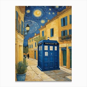 Tardis On The Terrace At Arles - Van Gogh inspired Art Print Canvas Print